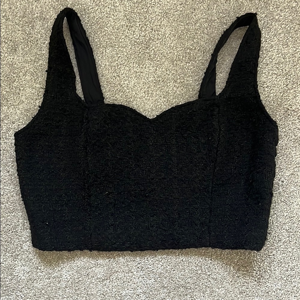 Abercrombie & Fitch Black Tweed Top
